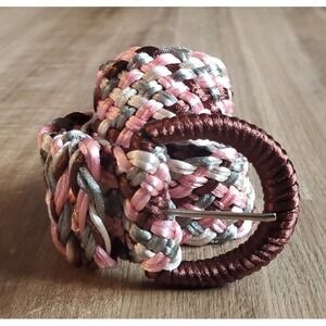 Women's Fashion Belt Hip Waist Pink Gray Purple Fabric Braided Size Medium